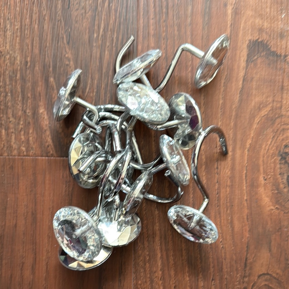 Shower Curtain Hooks Size OS Color Clear Silver